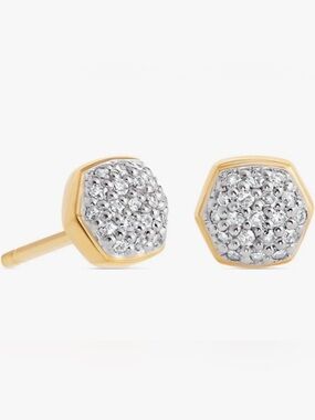 Kendra Scott 18K Gold Vermeil over 925 Sterling Silver Davie Pave Diamond Studs